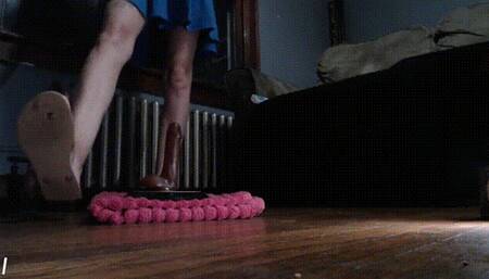 Footjob in Blue Dress