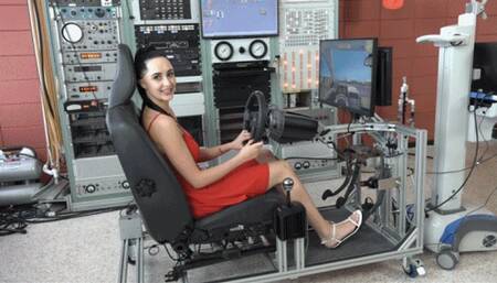 Violet Takes Her First Drive in the Simulator (MP4 - 720p)