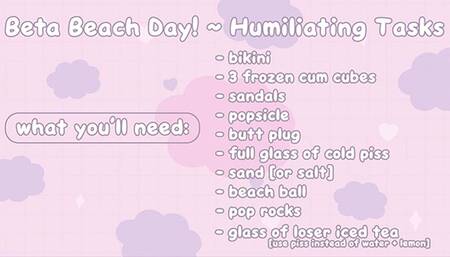 Beta Beach Day ~ Humiliating Tasks