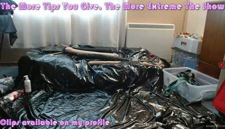 A 4 hour long live strream using big toys, inflatables and a fuck machine