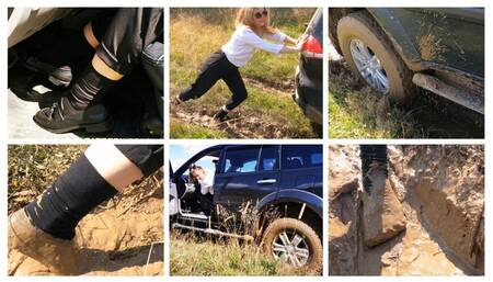 MUDDY PREMIERE: Emily has serious problems in deep mud driving tuned jeep
