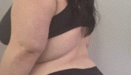 Eating sweets & jiggling my belly before going out to dinner