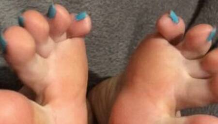 Braga Feet - Worship My Long Fingers With Blue Nails