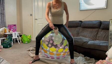 Beach ball heat stretch explosion