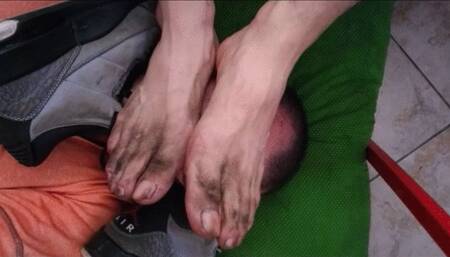 The Life of a Loser Footrest (Smothered Under Filthy, Stinking Feet!) (SD mp4)