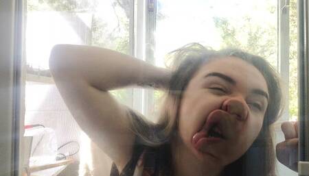 Crushing Angelica's face with a crazy hand