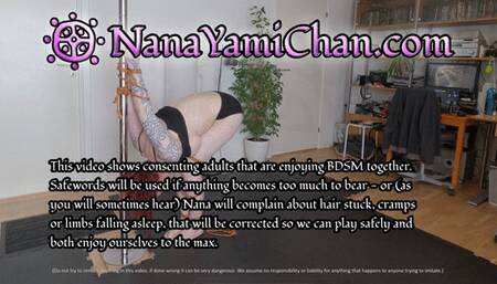 4k UHD: Strappado tied to pole and spanked