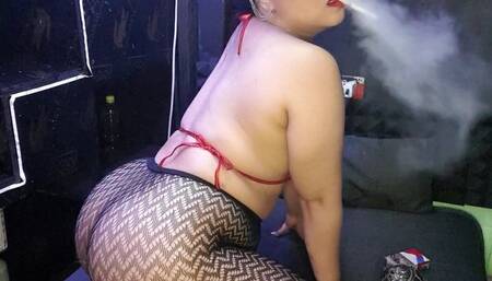 2 corks on a PVC bra and Stocking