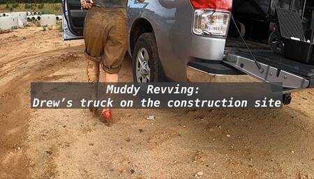 Muddy girl revs truck