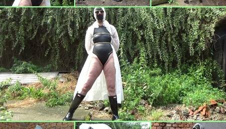 My amateur bondage, July, 6, 2022: Neoprene swimsuit and raincoat