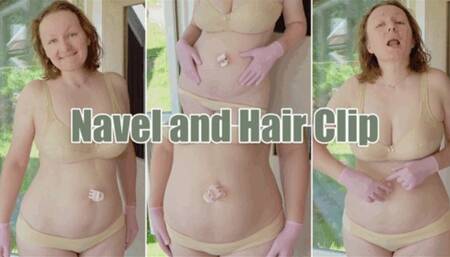 Belly button and hair clip, spanking and finger poking (4k)