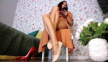 Crossed legs in long dress WMV