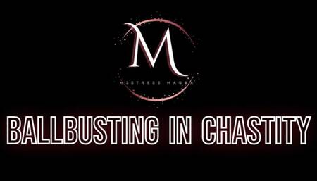 Mistress Magda - Ballbusting in chastity
