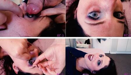 Cum in my Cupped Eye With Purple MakeUp_MP4 4K