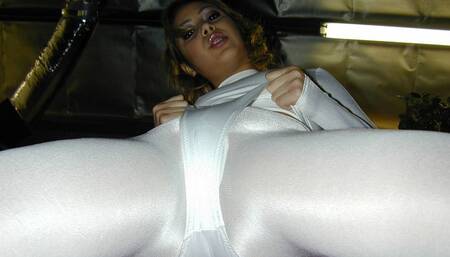 Kat Latina 18 Year Old Spandex Leotard White Glossy Tights and Socks with Cock Tease Jerk Off Encouragement! FULL Scene Video! "I hope you are stroking your cock for me now!" Check Out her FREE 1 Minute Preview!