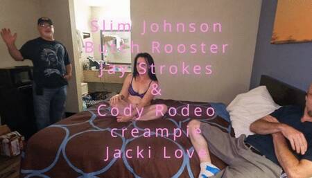 Jacki Love gets 4 and a half creampies from 4 guys (1080p)
