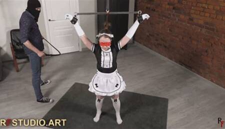 Arina in a maid costume - Spanking test for alertness (FULL HD MP4)