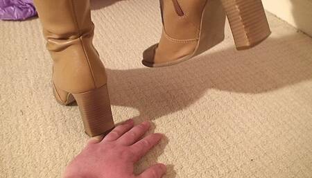 Danielle's Boot Heels Crushing Fingers & Hands