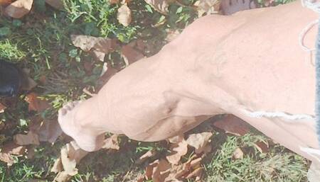 Tempest outside barefooted and veiny