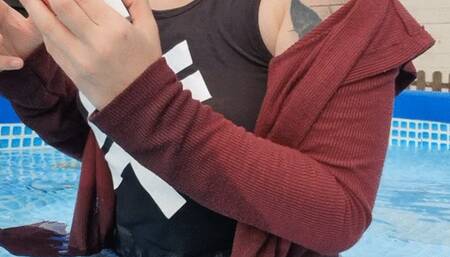 Smoking in a pool full of water