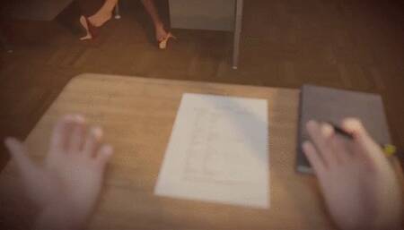 MY TEACHER CAUGHT MY LOOKING TO HER FEET