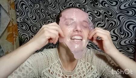 A slug monster taking over a pretty girl's face