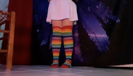 Soaking Rainbow Socks & Flooding Tile Floor