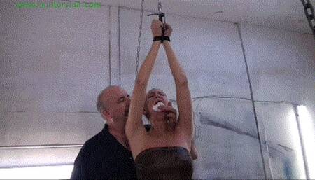 Hung by her tits and crotch predicament (MP4 HD 13000kbps)