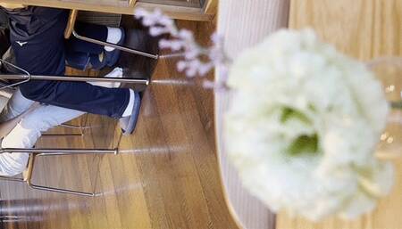 Candid girl wearing white socks with toes spreading, and wiggling