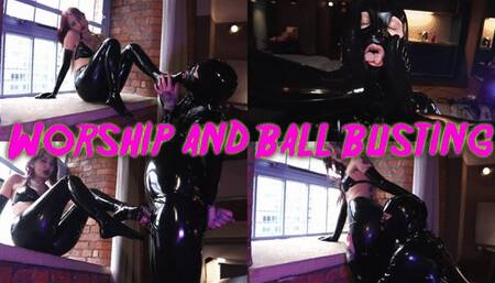 Ball Busting Chastity Tease and Worship with Vera Violette