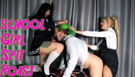 Asian School Girl Pegging Spit Roast with Mistress Patricia Princess Aurora Maz Morbid