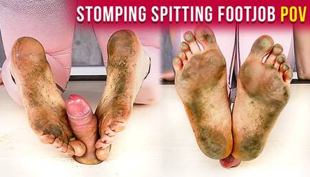 Dirty Feet – Cockbox Footjob Spitting Stomping Ballbusting CBT POV