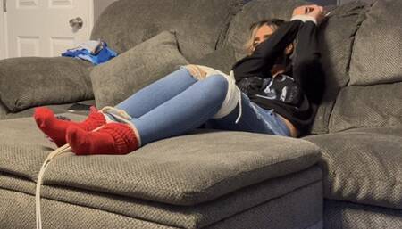 Struggling in slouch socks