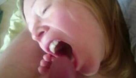 Chubby Girl, fucked fr behind, cum in mouth