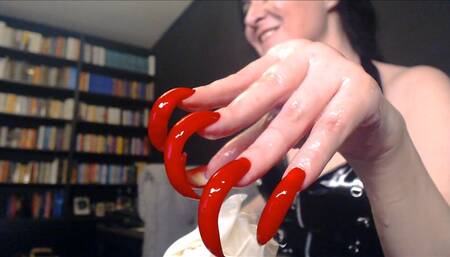 latex and lube play with wet nails sept 2023