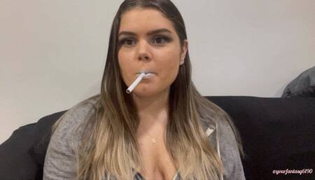 Circles of smoke with silver lipstick