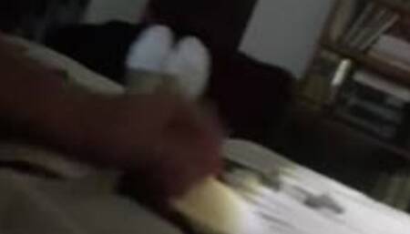 Man tied up in adult schoolgirl uniform by woman and used on bed 10