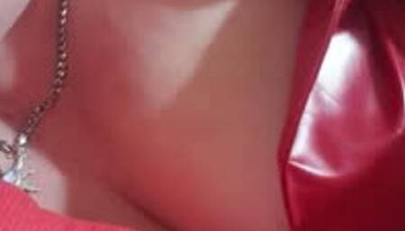 Man tied up in adult schoolgirl uniform by woman and used on bed 3