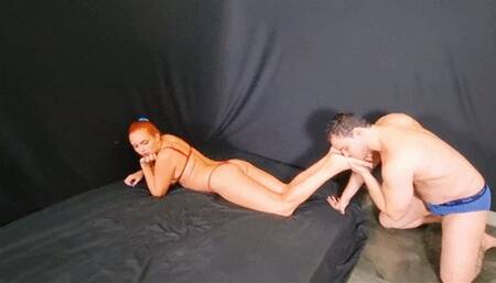 Redhead beaten up slave by Manu Albertine and Fabian - FULL HD