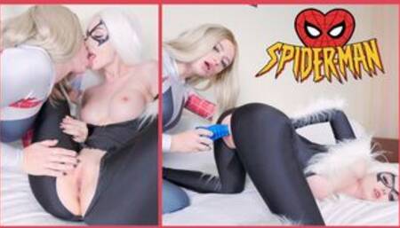 4K Black cat was punished by Spider Gwen