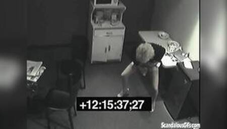 Secret pissing slut screws over her colleague