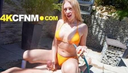 Hot and Sweaty Nikki Riddle Jerks Off Cock for 4KCFNM