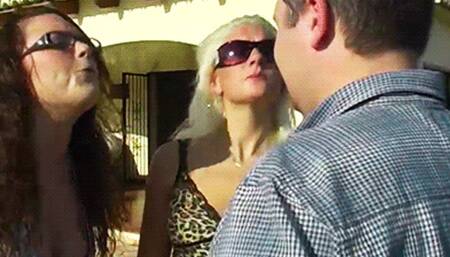 Covering fuck face in spit - Bitchy Brats & Fuck Face - HD MP4 Clip