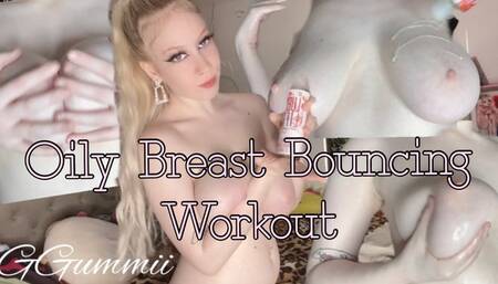 Oily Breast Bouncing Workout