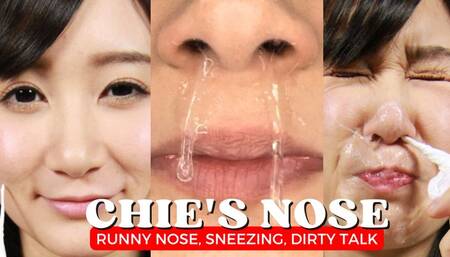 Nose Observation and Runny Nose Dildo Handjob by Hot Japanese Chie Aoi