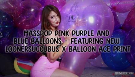 Masspop Pink Purple and Blue Balloons - Featuring New LoonerSuccubus x Balloon Ace Print