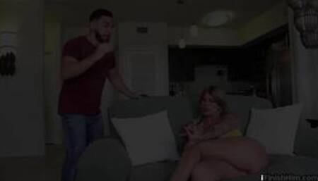 Tattooed MILF enjoys sucking hard dick while jerking it