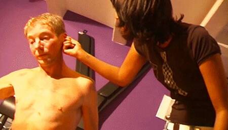 Ear punishment & beating - Goddess Valeska & Osel - HD MP4 Clip