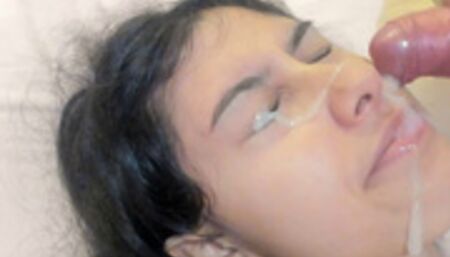 DOLLSCULT Threesome with cum on face!! Stepsister and stepbrother have sex