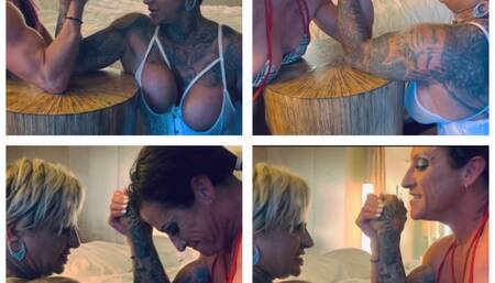 Kandylegs challenges Dominique Danger to a ArmWrestling Match